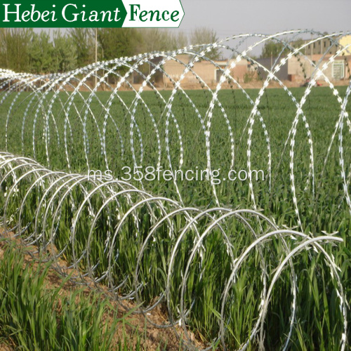 Keselamatan Dipped Hot Fencing Razor Barbed Wire Pagar